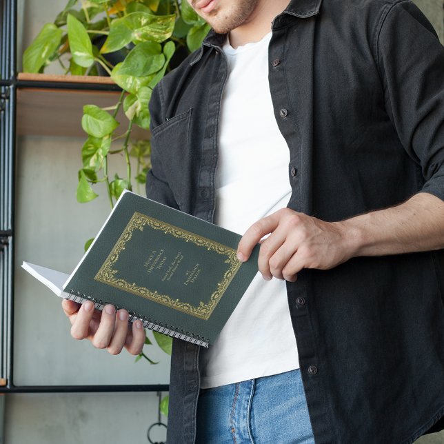 Whimsical Vintag Gold Aquamarin Green Book Cover Planer (Von Creator hochgeladen)