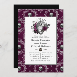 Whimsical Vintag Gothic Wedding Probe Dinner Einladung