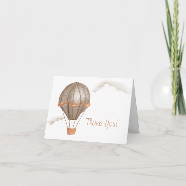 Whimsical Vintag Hot Air Ballon Danke (Vorderseite)