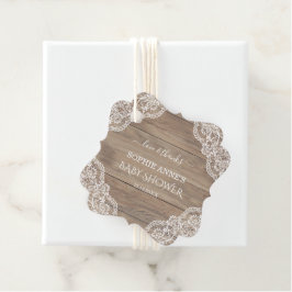 Whimsical Vintag Lace Old Barn Baby Dusche Gefalle Geschenkanhänger