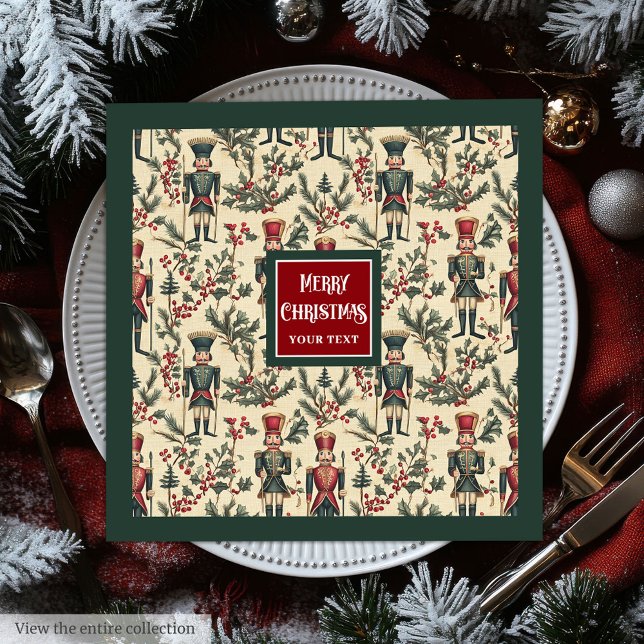 Whimsical Vintag Nutcracker napkins in gedämpften  Serviette (Whimsical vintage nutcracker napkins in muted hues)