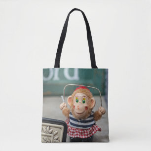 Whimsical Vintag Toy Monkey Jumping Rope Tasche