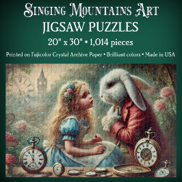 Whimsical Vintage Alice & White Rabbit Wunderland