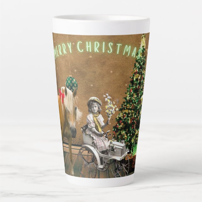 Whimsical Vintage Christmas Wünsche Milchtasse (Vorderseite)
