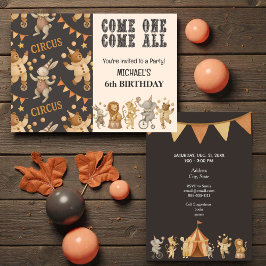 Whimsical Vintage Circus Birthday  Invitation Einladung