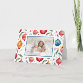 Whimsical Vintage Weihnachtsschmuck Foto Feiertagskarte