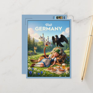 Whimsical Visit Deutschland Postkarte