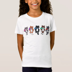 Whimsical Walking Cats T-Shirt