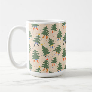 Whimsical Walking Weihnachtsbaummuster Kaffeetasse