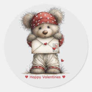 Whimsical Watercolor Bear Love Sticker