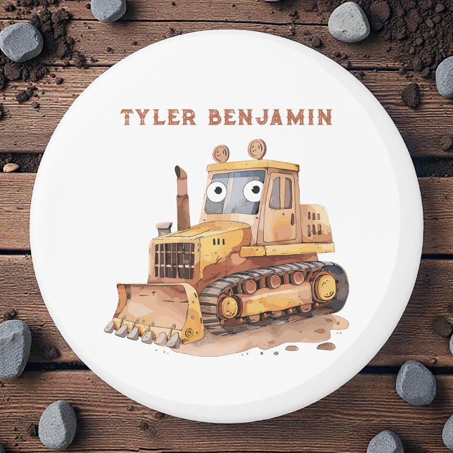 Whimsical Watercolor Bulldozer Magnet (Von Creator hochgeladen)