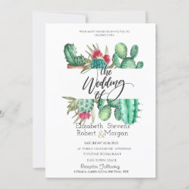 Whimsical Watercolor Cactus Wedding Einladung