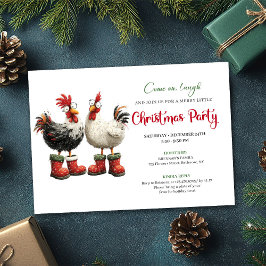 Whimsical Watercolor Chickens Modern Party Invite Einladung