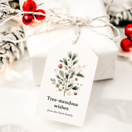 Whimsical Watercolor Christmas Tree Personalized Geschenkanhänger