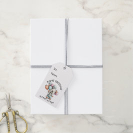 Whimsical Watercolor Dog Birthday Gift Tag Geschenkanhänger