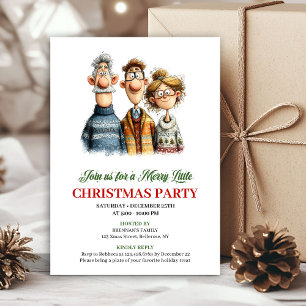 Whimsical Watercolor Familie Weihnachten editierba Einladung