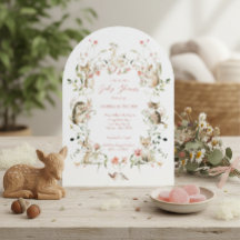 Whimsical Watercolor Floral Woodland Baby Shower