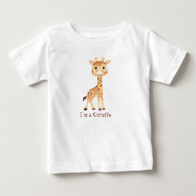 Whimsical Watercolor Giraffe Baby T-shirt (Vorderseite)