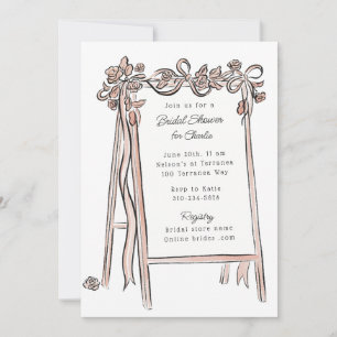 Whimsical Watercolor Handgezeichnet Schild-Brautpa Einladung