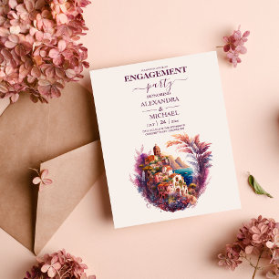 Whimsical Watercolor Italienische Dekonstruktoren Einladung