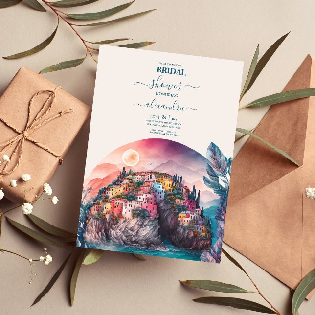 Whimsical Watercolor Italienische Destination Brid Einladung (Von Creator hochgeladen)