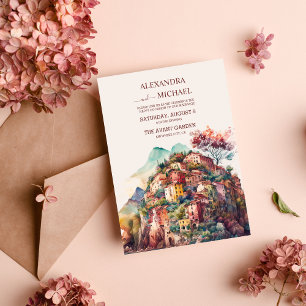 Whimsical Watercolor Italienische Wunschhochzeit Einladung