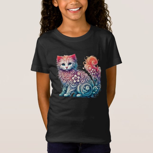 Whimsical Watercolor Kitten T-Shirt (Vorderseite)