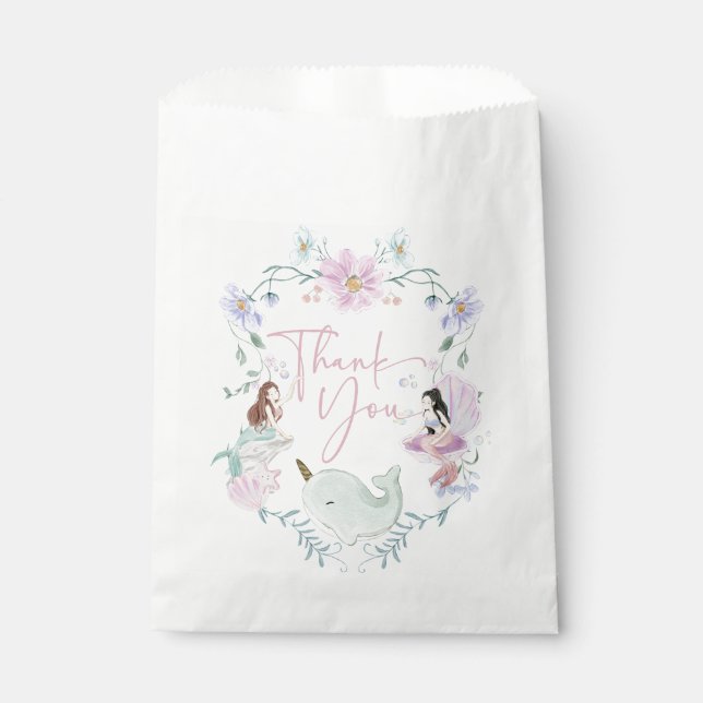 Whimsical Watercolor Mermaids Under Sea Geschenktütchen (Vorderseite)