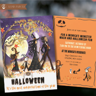 Whimsical Watercolor Monster Parade Halloween Einladung