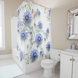 Whimsical Watercolor Niedliche Cornflower Duschvorhang
