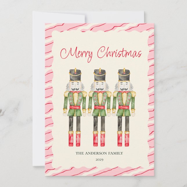 Whimsical Watercolor Nutcrackers Weihnachten (Vorderseite)