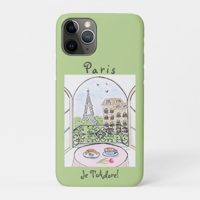 Whimsical Watercolor Paris Eiffel Tower Case-Mate iPhone Hülle (Rückseite)