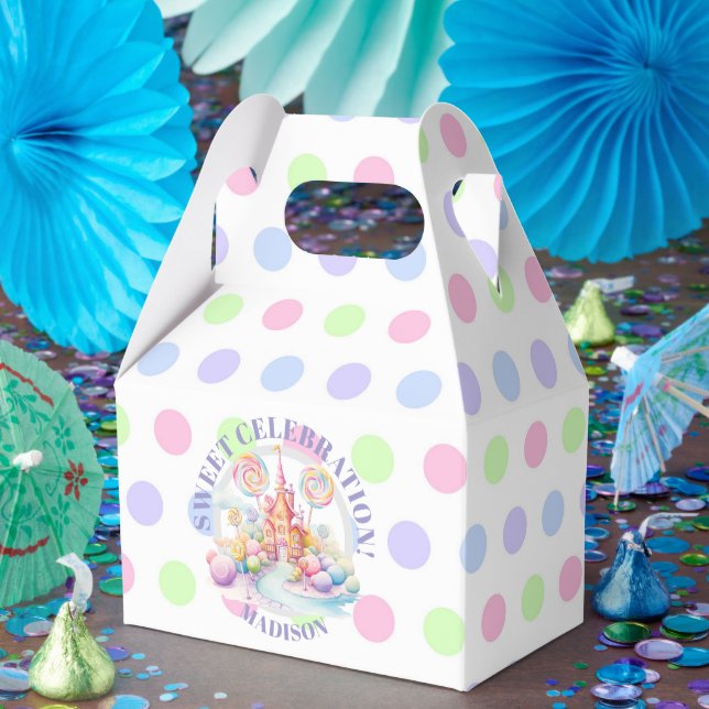 Whimsical Watercolor Pastel Candyland Birthday Geschenkschachtel (Party)