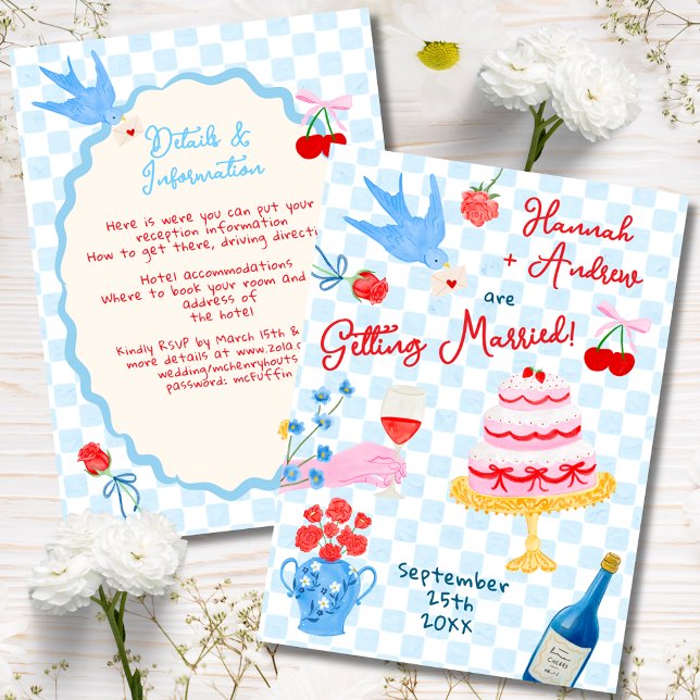 Whimsical watercolor quirky Wedding Invitation Einladung (Von Creator hochgeladen)