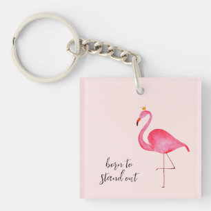 Whimsical Watercolor Rosa Flamingo Schlüsselanhäng Schlüsselanhänger