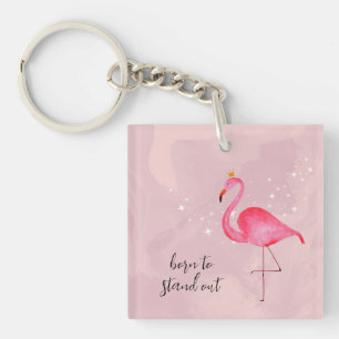 Whimsical Watercolor Rosa Flamingo Schlüsselanhäng Schlüsselanhänger