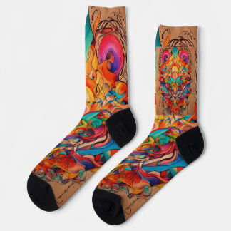 Whimsical Watercolor Shoes auf schwarz Socken