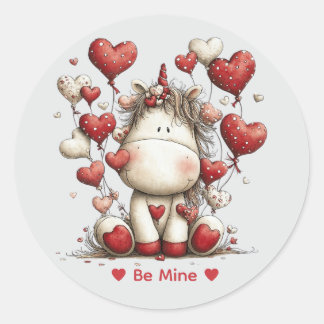 Whimsical Watercolor Unicorn Love Sticker