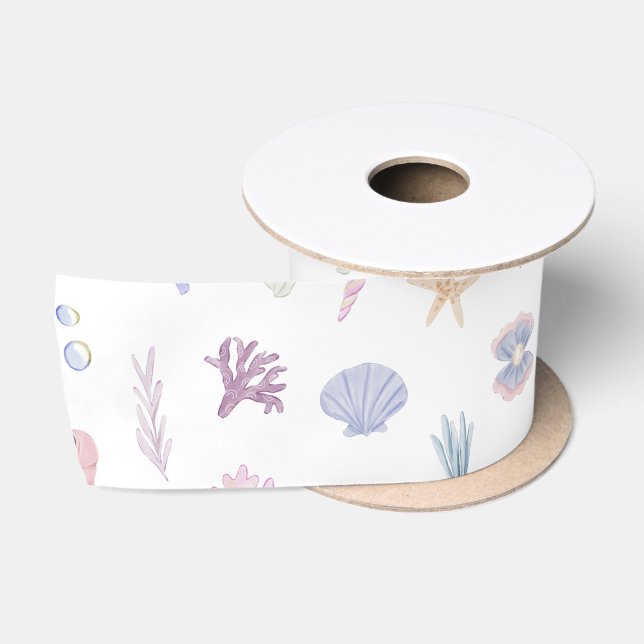 Whimsical Watercolor Untermeerkatze Party Satinband (Spule)