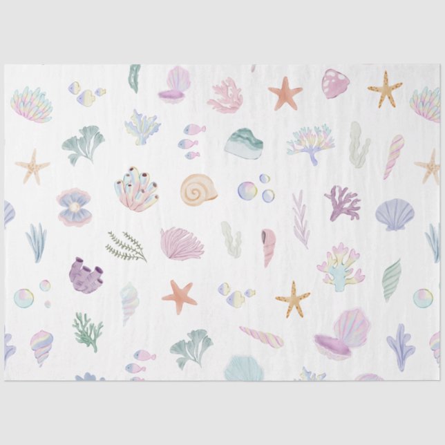 Whimsical Watercolor Untermeerkatze Party Seidenpapier (Vorderseite)