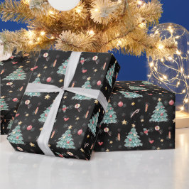 Whimsical Watercolor Weihnachtsbaum Geschenkpapier