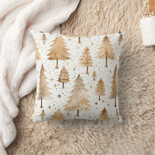 Whimsical Watercolor Weihnachtsbaumen Kissen