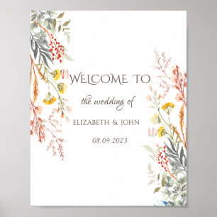 Whimsical Watercolor-Wildblume getrocknet Poster