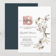 Whimsical Watercolor Wildblumen 18. Geburtstag