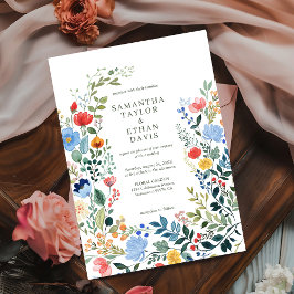 Whimsical Watercolor Wildblumen Garden Wedding Einladung