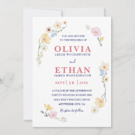 Whimsical Watercolor Wildflower Floral Spring Einladung