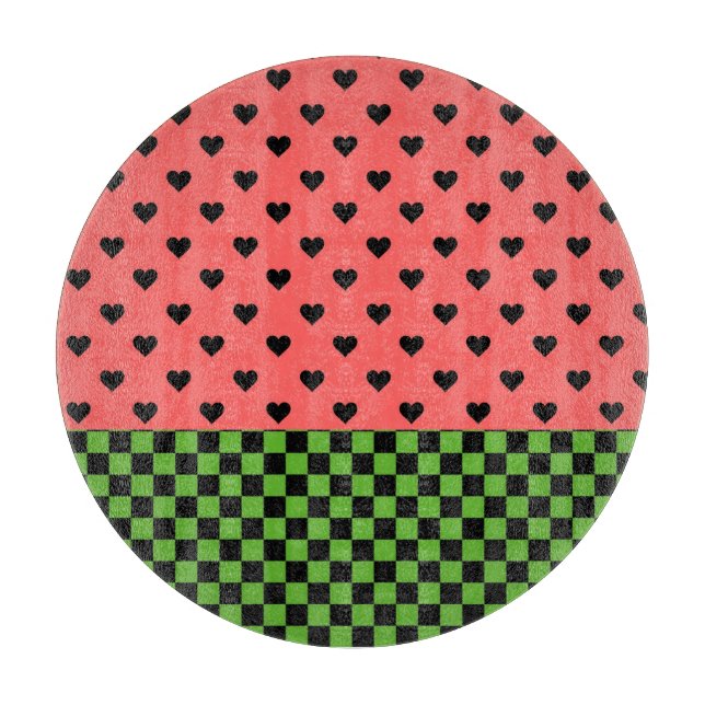 Whimsical Watermelon Colors Gemustert Schneidebrett (Vorderseite)