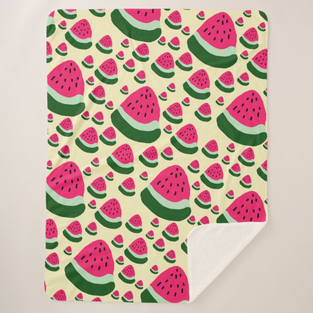 Whimsical Watermelons Cute Summer Fruit Pattern  Sherpadecke (Vorderseite)