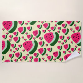 Whimsical Watermelons Cute Summer Fruit Pattern  Strandtuch