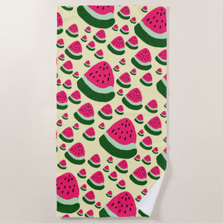Whimsical Watermelons Cute Summer Fruit Pattern  Strandtuch
